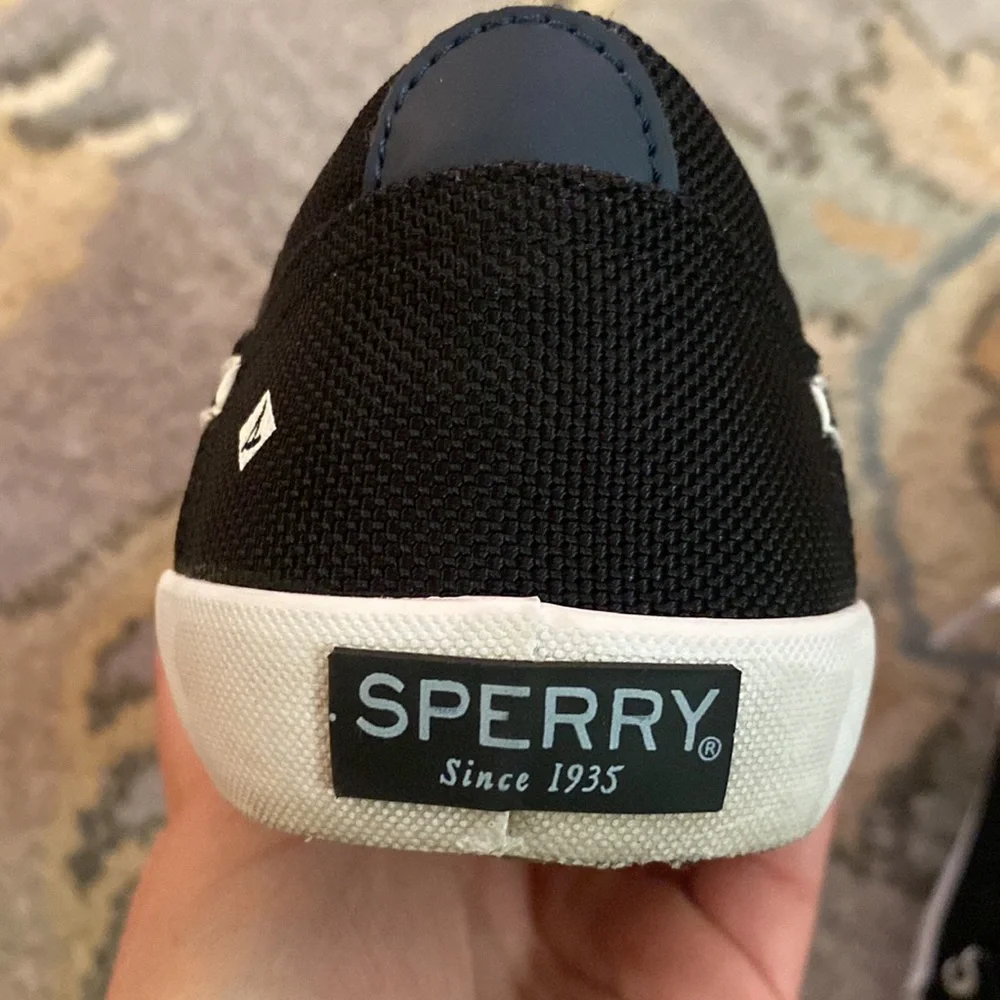 Sperry Black “Bodie” lace-up boys canvas boat shoes Size 5 big boys - Picture 3 of 5